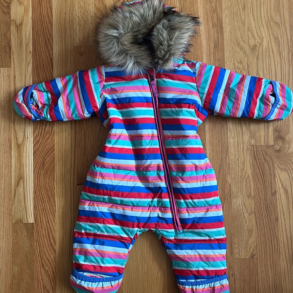 3-6M Lands’ End Striped Snow Suit